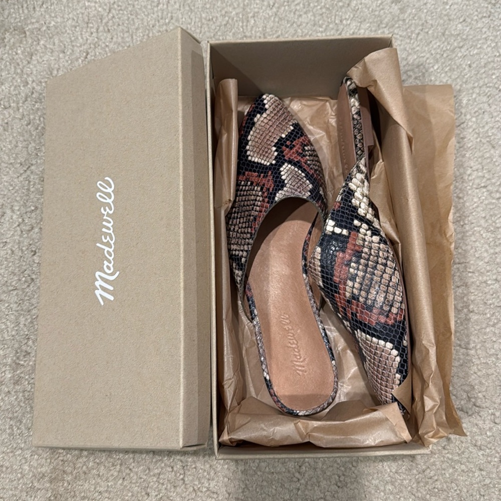 The Remi Mule in Snake Embossed Leather - Madewell NIB